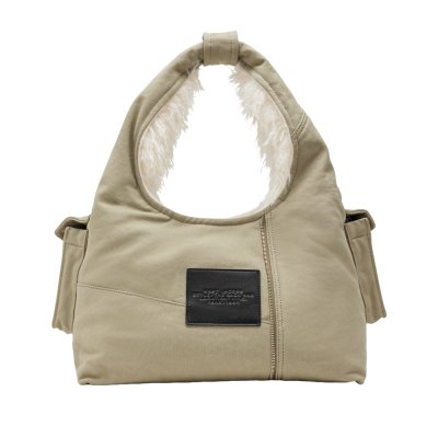THE CARGO SACK BAG IN CANVAS WITH FAUX FUR